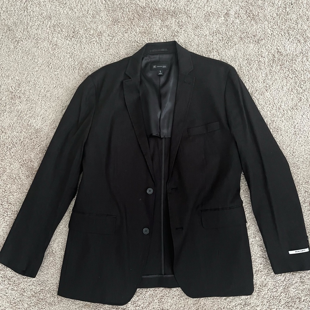 Boys Black Linen Sports Coat, Size Large